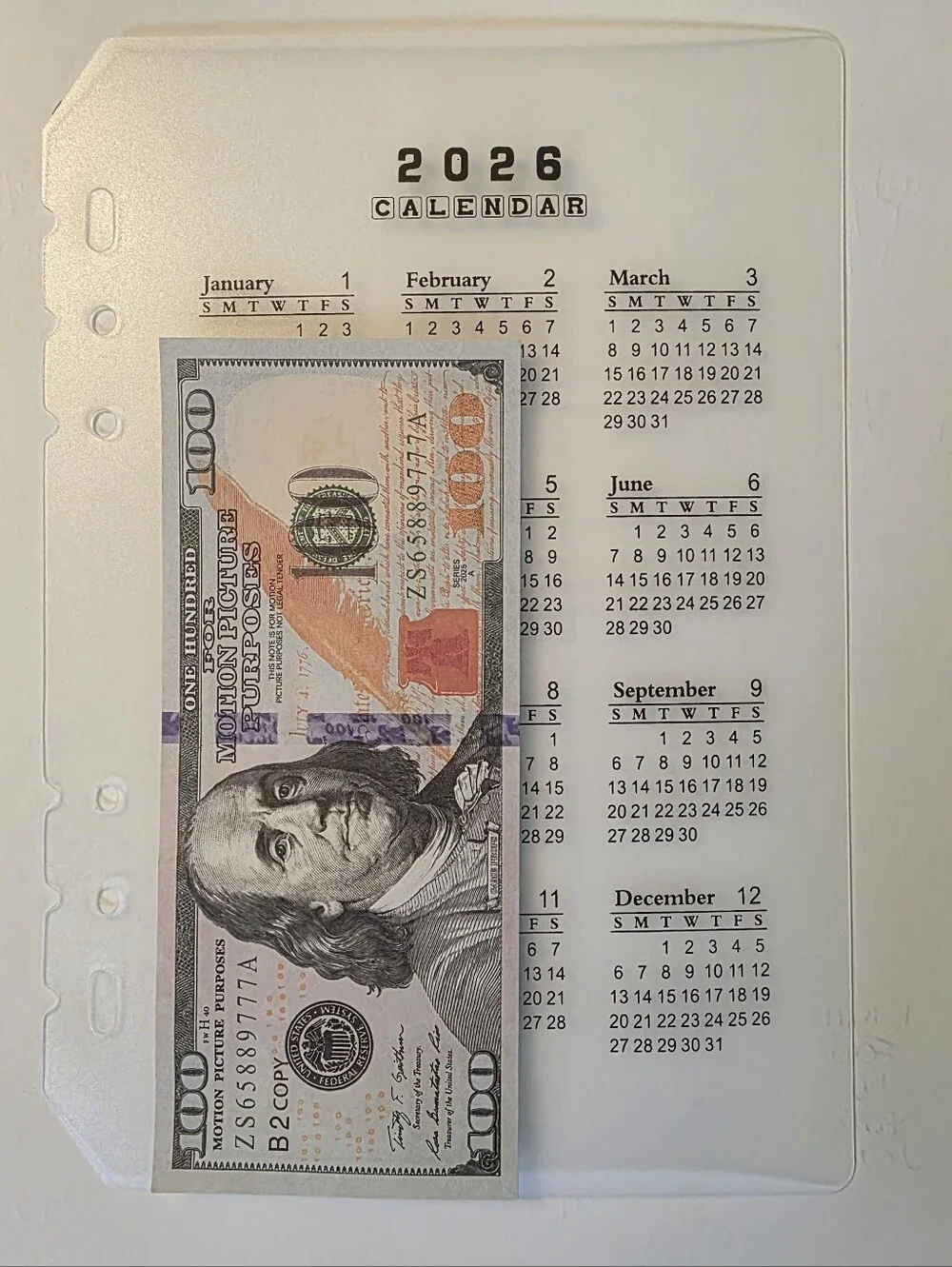 A5 Calendar Clear Plastic Sheet Protector for Home Office - Transparent